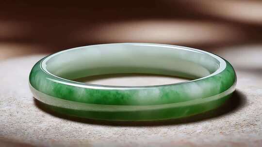 温润细腻的翡翠玉镯尽显东方古典韵味