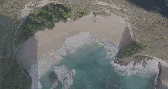 印尼巴厘岛佩妮岛精灵沙滩航拍