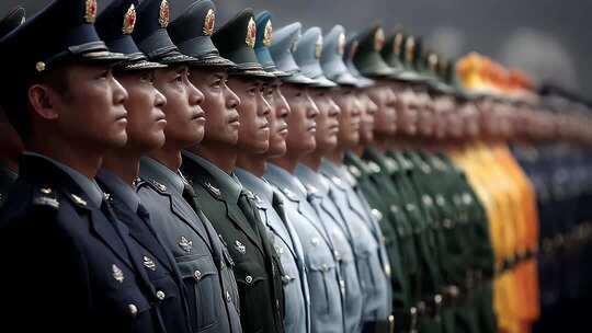 中国人民解放军队列整齐庄严肃穆