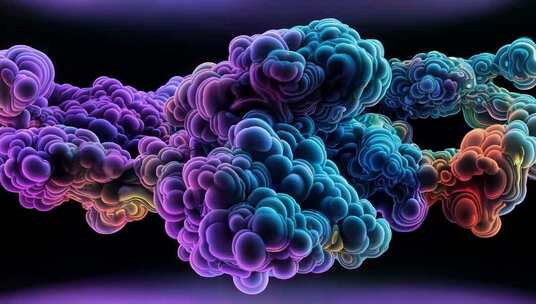 彩色抽象烟雾3D渲染素材