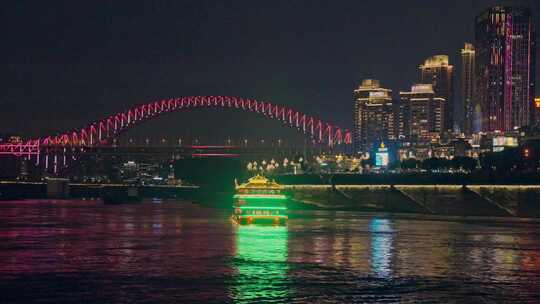 重庆夜景两江游城市风光