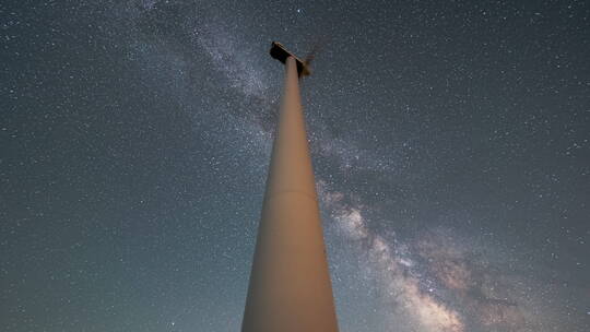 风车银河星空延时