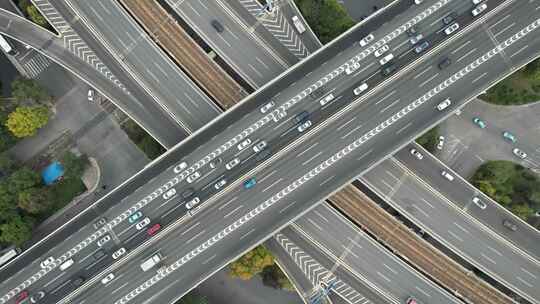 天津城市街道立交高架交通行驶路况