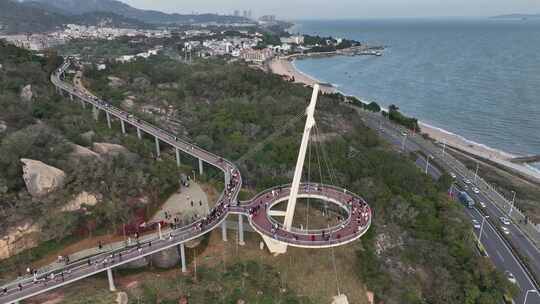 福建省厦门市山海健康步道航拍