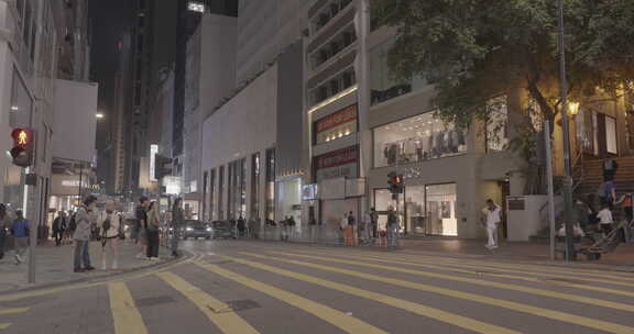 香港屯门站马路街景夜景