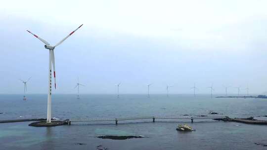 风力发电 航拍风车 白色风车 新能源视频素材模板下载
