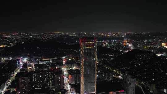 东莞虎门夜景航拍虎门镇夜景城市建筑风光