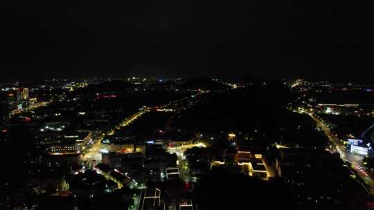 江苏徐州城市夜景灯光城市夜景航拍