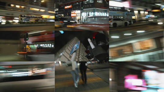 慢门抽帧 王家卫  香港 情绪 都市城市转场高清在线视频素材下载