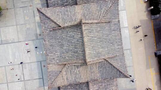 中国寺庙古建筑航拍俯视旋转空镜实拍