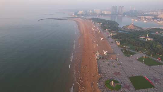 海边沙滩大海海洋沙滩风景航拍