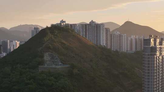 香港海怡半岛清晨日出航拍