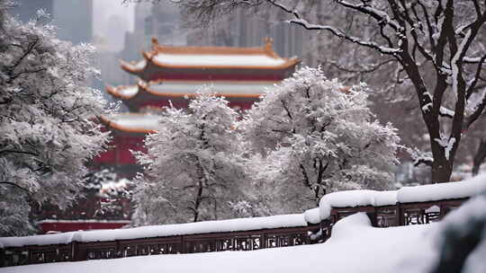 北京冬天雪景