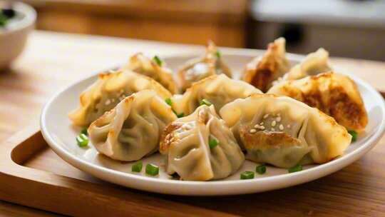 诱人的煎饺美味展示