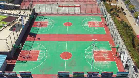 空旷的篮球场视频素材模板下载
