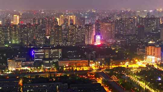 夜幕下灯火璀璨的城市夜景