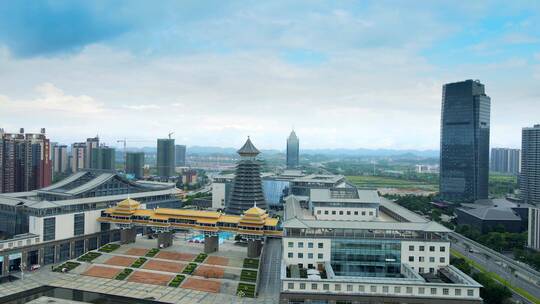 广西桂林市一院两馆城市环境视频素材模板下载