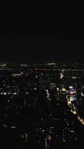 南京夜景大景竖屏航拍
