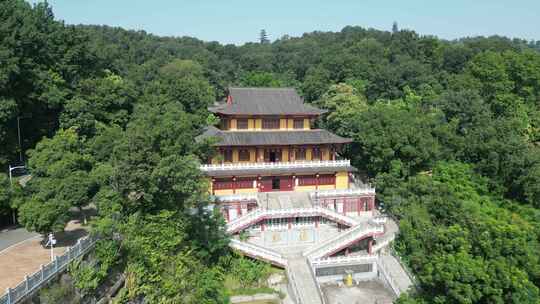 湖北鄂州市西山风景区古灵泉寺航拍