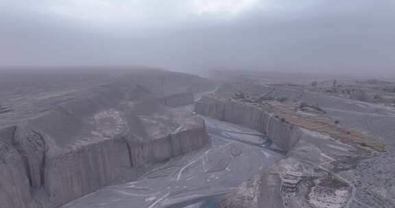 甘肃洪水河峡谷航拍