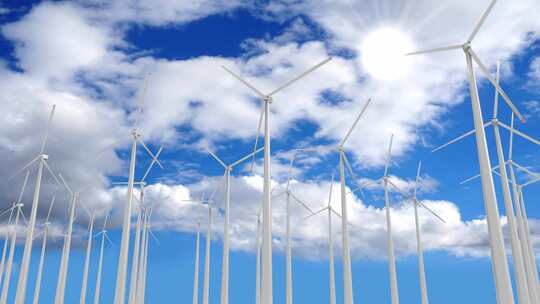 新能源风车风力发电视频素材模板下载