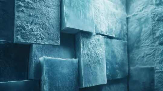 立体方块墙面特写
