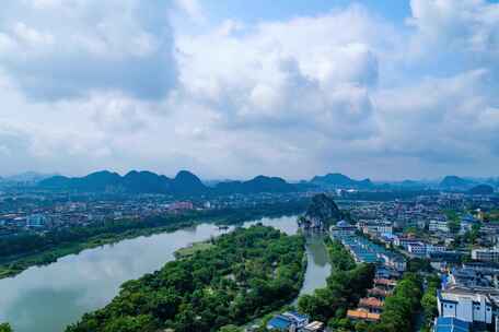 广西桂林城市风景漓江山水风光