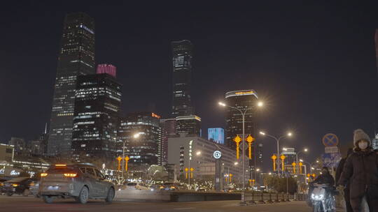 新年城市街道 新年城市夜景