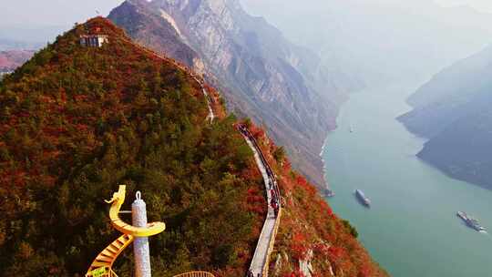 长江三峡巫峡红叶