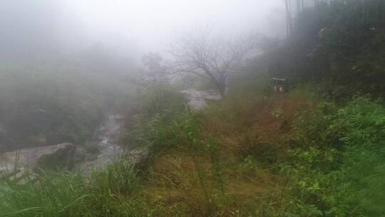 下雨天野外跑步