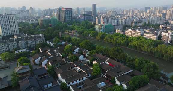 杭州大运河大兜路街区香积寺航拍