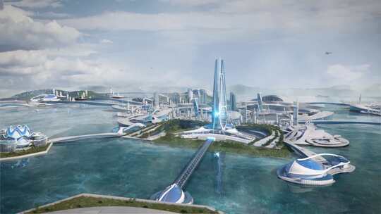 C4D未来城市科技虚拟智慧城市