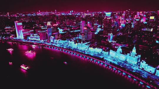 上海赛博朋克都市夜景