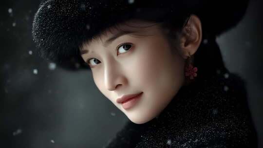 雪中回眸一笑倾国倾城