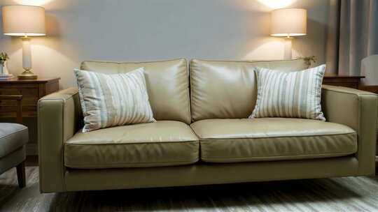 米色皮沙发家居场景