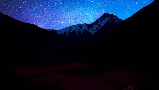 贡嘎雪山 星轨 走云 延时