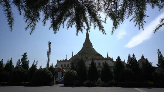 洛阳白马寺国际佛殿泰国寺庙古建筑光影