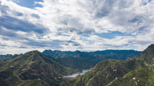 北京青龙峡夏季风光航拍延时