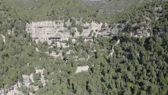 航拍山西吕梁安国寺夏季风光