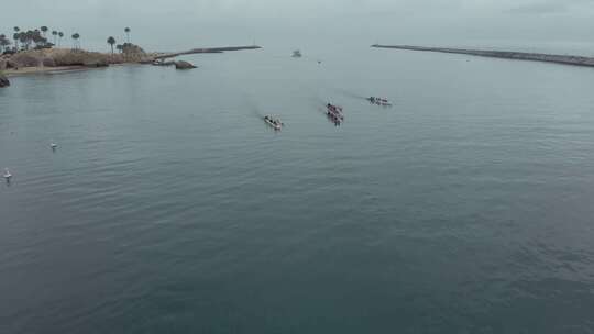 加州新港湾日落时分的独木舟视频素材模板下载
