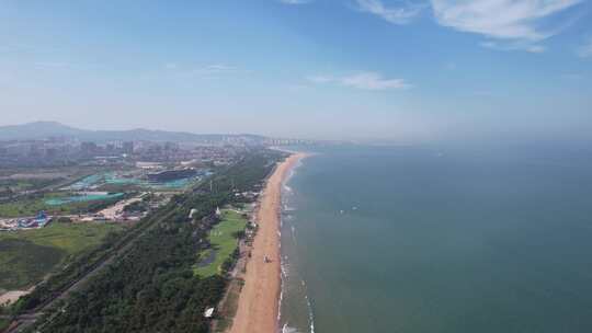 山东日照万平口海滨风景区航拍视频素材模板下载