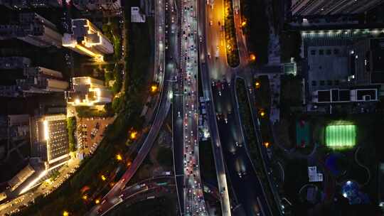 中国河南郑州中州大道金水路立交桥夜晚车流视频素材模板下载
