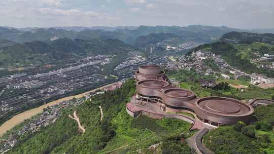 贵州遵义茅台镇茅台天酿景区城市航拍风光