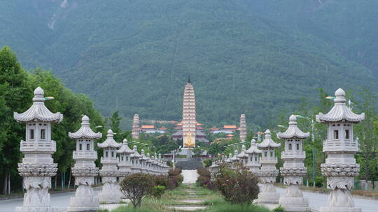 云南大理崇圣塔三塔寺延时摄影