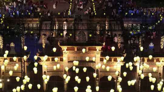 四川德阳文庙中秋国庆节假日人流旅行