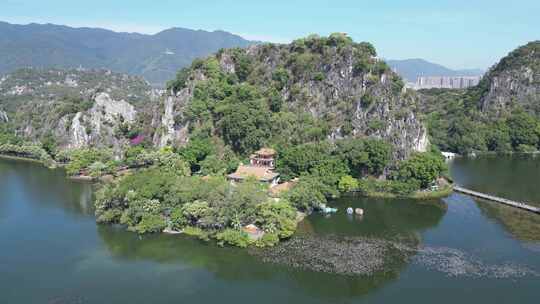 航拍广东肇庆七星岩景区