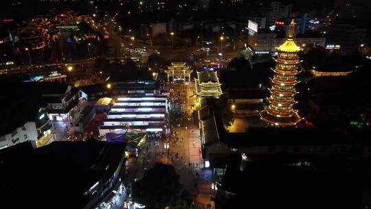 南禅寺夜景4K航拍原素材