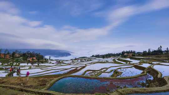 云南元阳爱春蓝梯田航拍合集4K