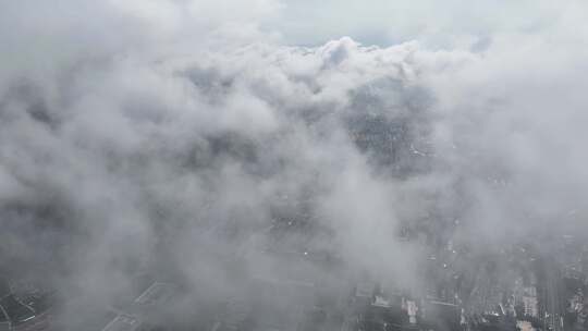 雨后泰安，云雾缭绕视频素材模板下载