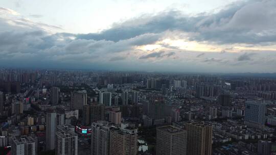 航拍衡阳城市现代高楼